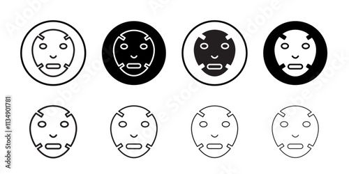 Face sheet mask icon Thin line art collection