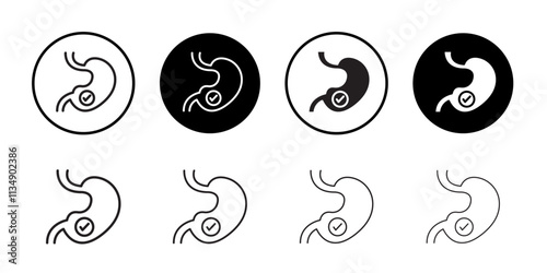 Good digestion icon Thin line art collection