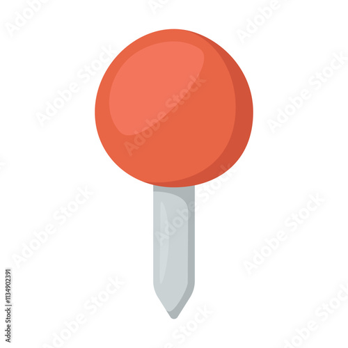 Round Pushpin Emoji Icon Illustration. Reminder Vector Symbol Emoticon Design Doodle Vector.