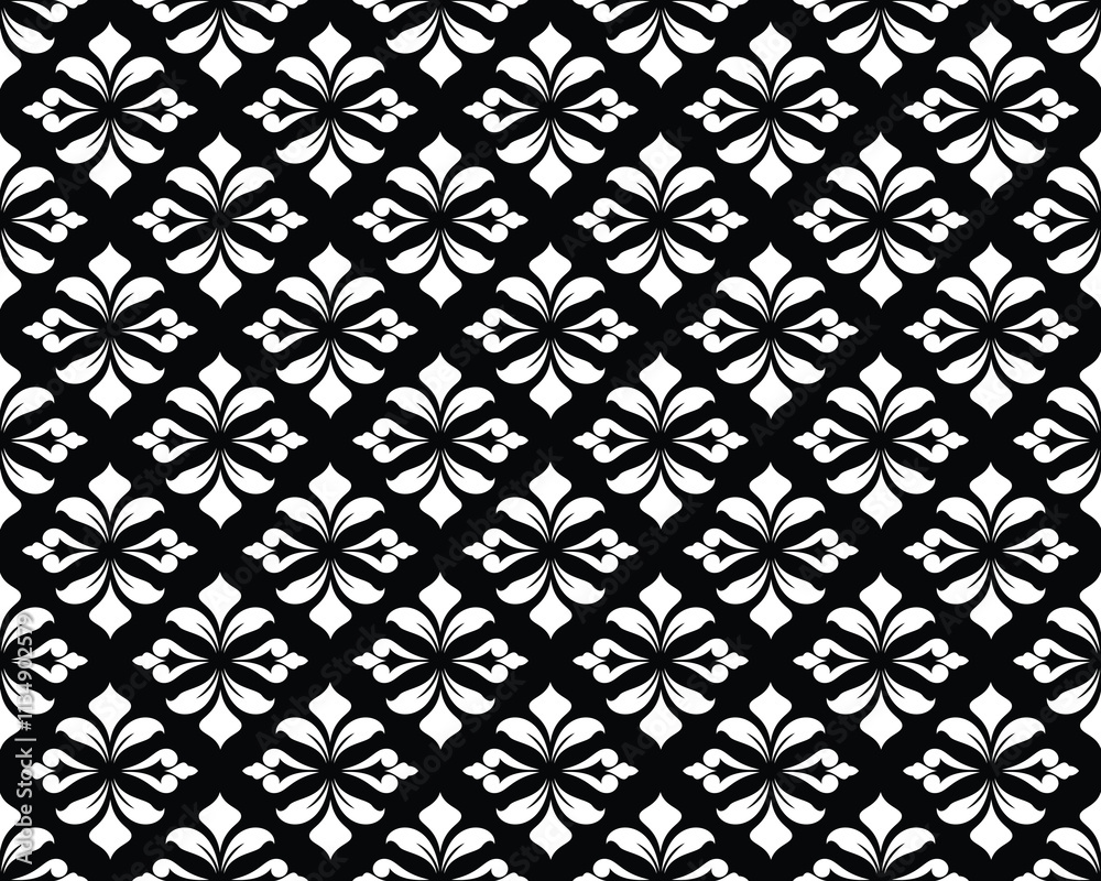 Fototapeta premium Abstract geometric seamless pattern. Black and white Graphic modern ornamental vector background.