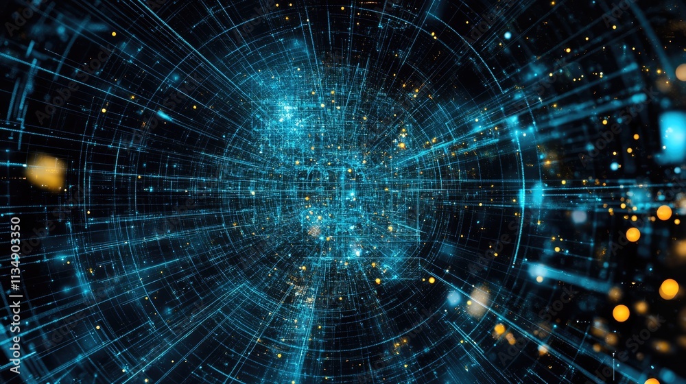 Obraz premium Digital marketing and global networking technology with big data analysis for financial research and economic strategies in recruitment.