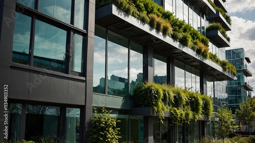 Green Building Design - A modern building with green architecture