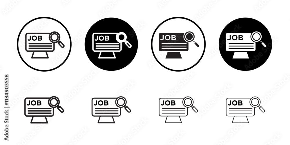 Job portal icon Thin line art collection Job portal icon Thin line art collection