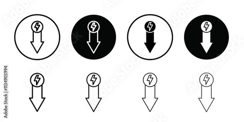 Low electricity consumption icon Thin line art collection