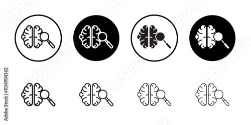 Mind research icon Thin line art collection