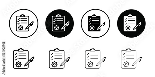 Project management icon Thin line art collection