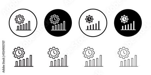 Productivity and efficiency icon Thin line art collection
