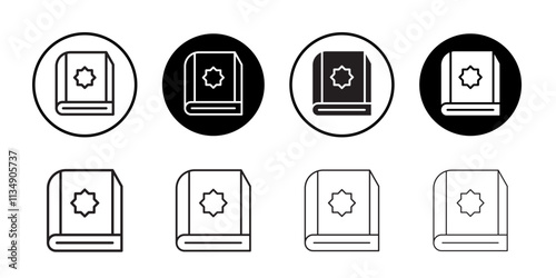 Quran book icon Thin line art collection