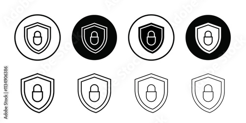 Secure icon Thin line art collection