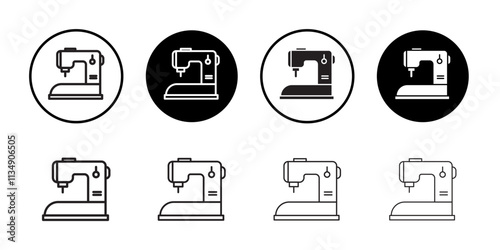 Sewing machine icon Thin line art collection