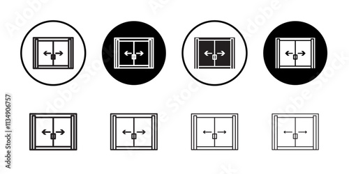 Sliding door icon Thin line art collection