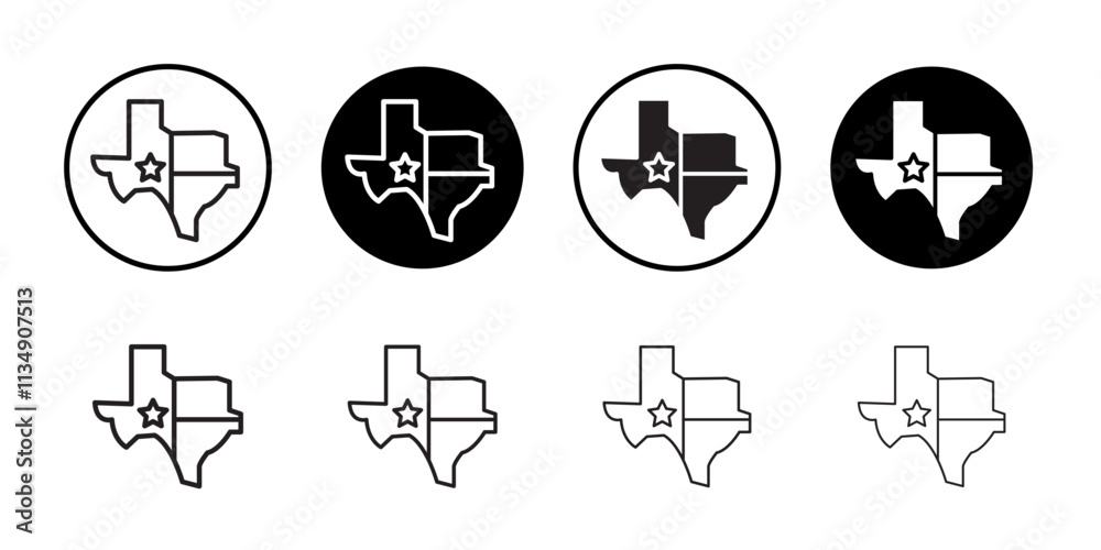 Texas map icon Thin line art collection Texas map icon Thin line art collection