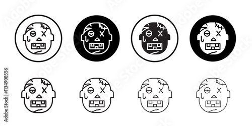 Zombie icon Thin line art collection photo