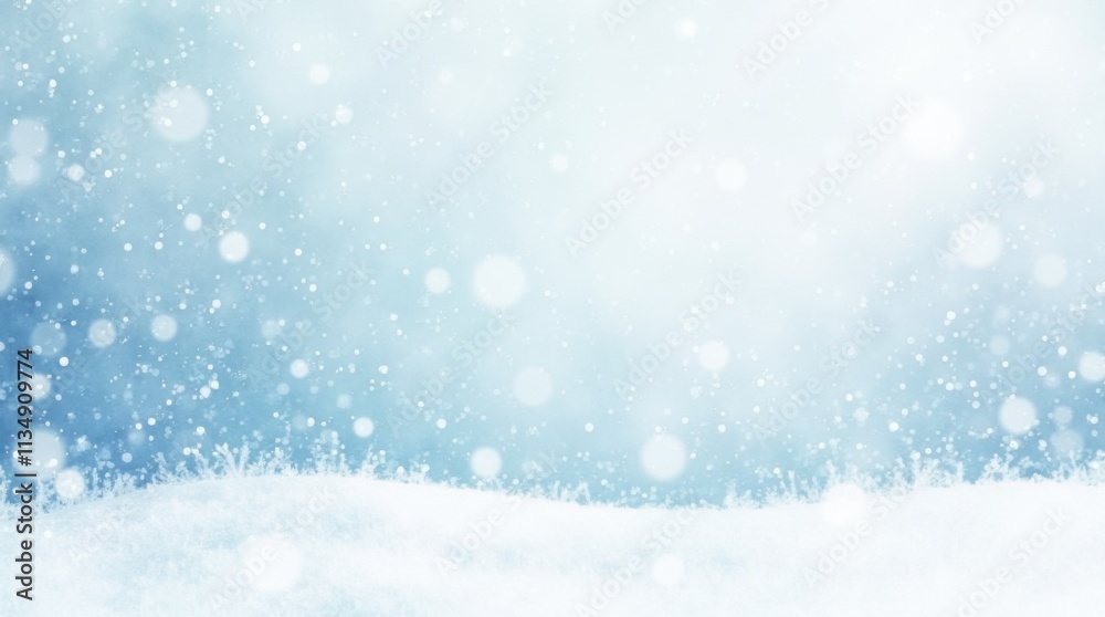 Frozen winter snow banner. Watercolor snowflakes pattern poster. Snowy wallpaper background
