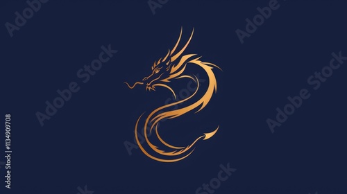 a dragon logo on a royal blue background