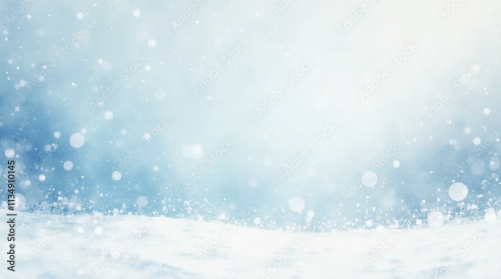 Frozen winter snow banner. Watercolor snowflakes pattern poster. Snowy wallpaper background Frozen winter snow banner. Watercolor snowflakes pattern poster. Snowy wallpaper background