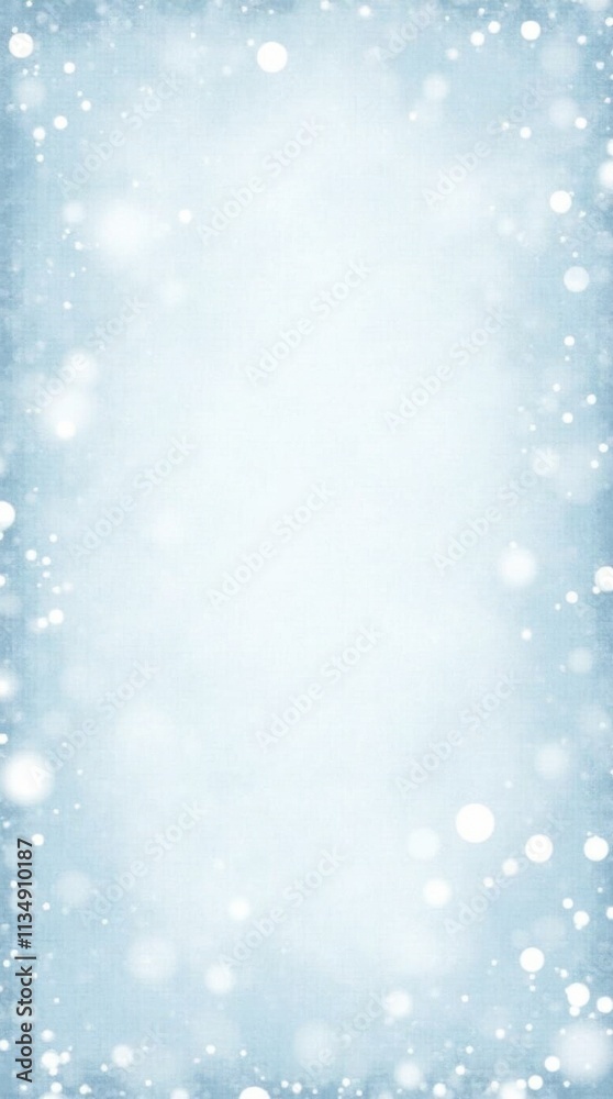Fototapeta premium Frozen winter snow banner. Watercolor snowflakes pattern poster. Snowy wallpaper background