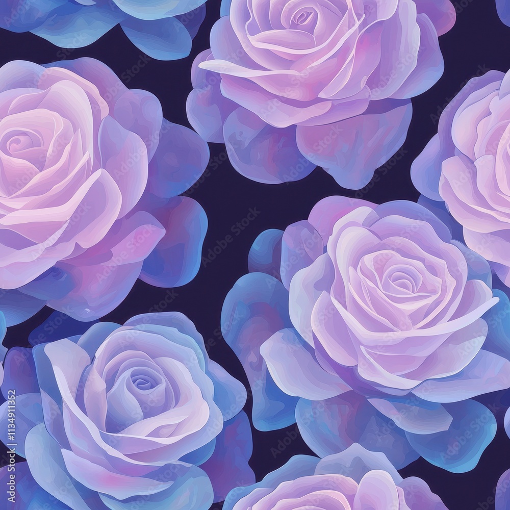 Seamless Aesthetic Rose Pattern for Valentine's Day Floral Design Digital Art Romantic Feel Seamless Aesthetic Rose Pattern for Valentine's Day Floral Design Digital Art Romantic Feel
