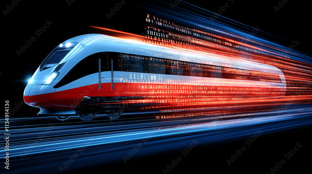 Fototapeta premium High-Speed Rail: Digital Stream 