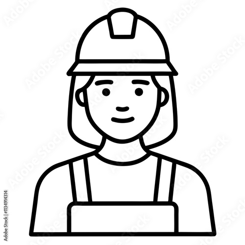 Minimalist Female Construction Worker Icon for Branding