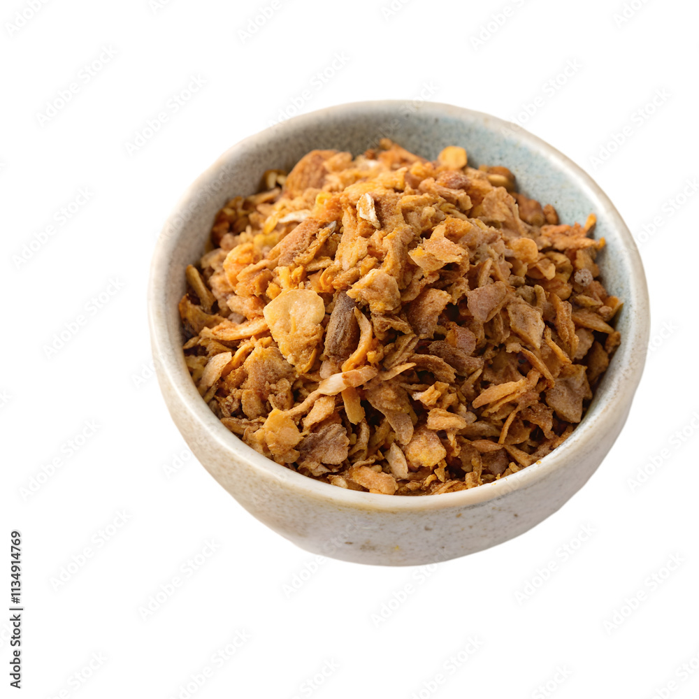 dry organic dried shallot spice in bowl on transparent background dry organic dried shallot spice in bowl on transparent background