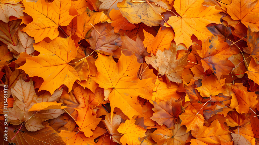 Autumn Maple Leaves Texture: A rich tapestry of vibrant orange and brown maple leaves blankets the ground, creating a warm and inviting autumnal texture. Autumn Maple Leaves Texture: A rich tapestry of vibrant orange and brown maple leaves blankets the ground, creating a warm and inviting autumnal texture.