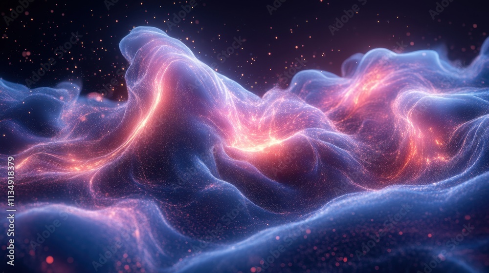 Vibrant cosmic waves swirling in a universe of glowing colors and ethereal beauty Vibrant cosmic waves swirling in a universe of glowing colors and ethereal beauty