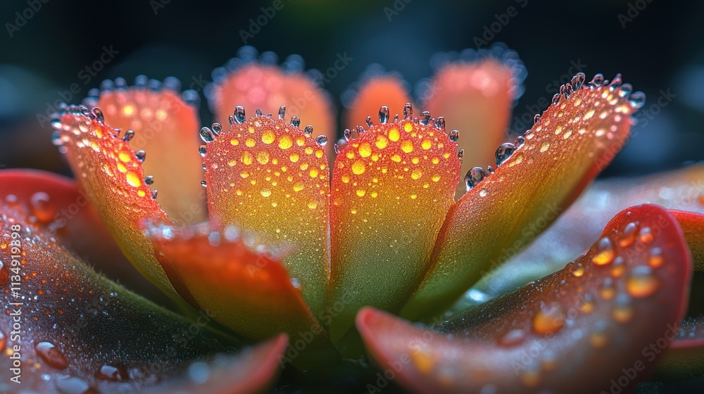 Dew-Kissed Succulent: A Macro Photography Masterpiece Dew-Kissed Succulent: A Macro Photography Masterpiece