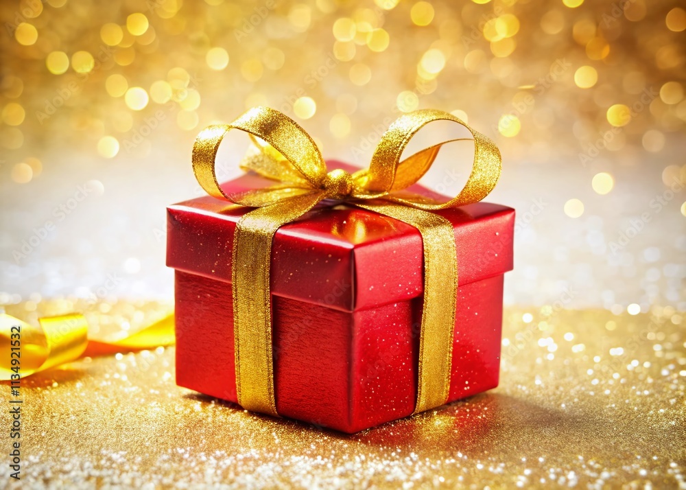 Elegant Red Gift Box with Golden Ribbon Isolated on White Background Perfect for Holiday Celebrations, Birthdays, and Special Occasions, Highlighting the Beauty of Giving and Receiving Gifts Elegant Red Gift Box with Golden Ribbon Isolated on White Background Perfect for Holiday Celebrations, Birthdays, and Special Occasions, Highlighting the Beauty of Giving and Receiving Gifts