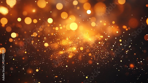 Celestial Energy Blends Abstract gold bokeh background, festive glow