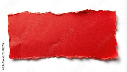 Red paper sticker isolated with torn edges, red, paper, sticker, isolated, torn, edges, ripped, label, adhesive, blank