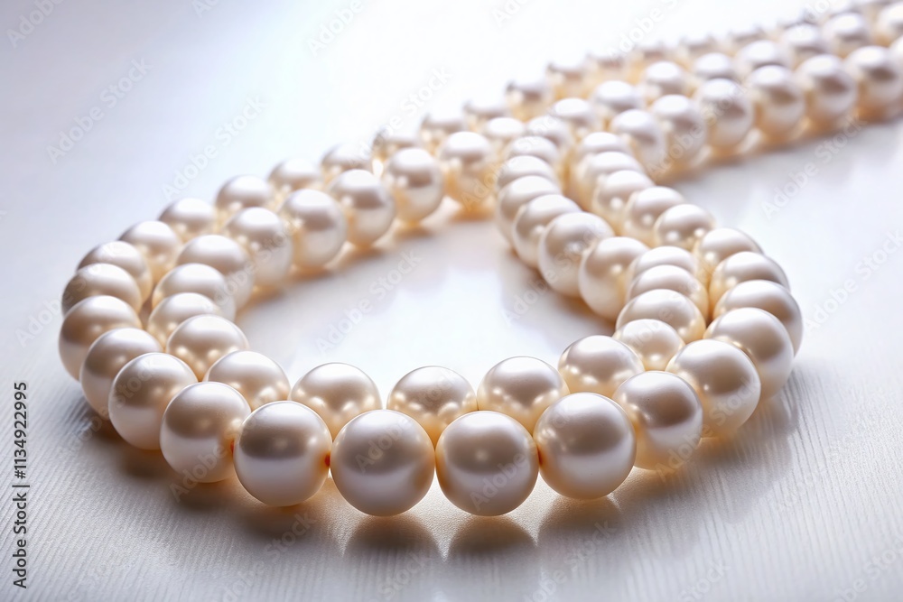 Elegant Silhouette of a Pearl Necklace Isolated on White Background, Showcasing the Timeless Beauty and Luxury of Classic Jewelry in Stunning Detail for Stock Photography Elegant Silhouette of a Pearl Necklace Isolated on White Background, Showcasing the Timeless Beauty and Luxury of Classic Jewelry in Stunning Detail for Stock Photography