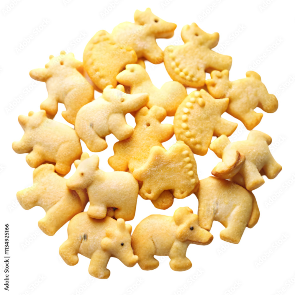 crunchy lemon animal cracker cookies on transparent background crunchy lemon animal cracker cookies on transparent background