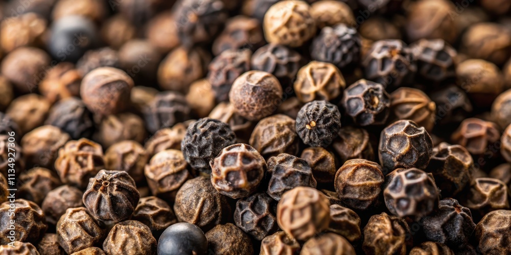 Close up of black peppercorns, perfect for food and culinary backgrounds, spice, close-up, peppercorns, black, seasoning Close up of black peppercorns, perfect for food and culinary backgrounds, spice, close-up, peppercorns, black, seasoning