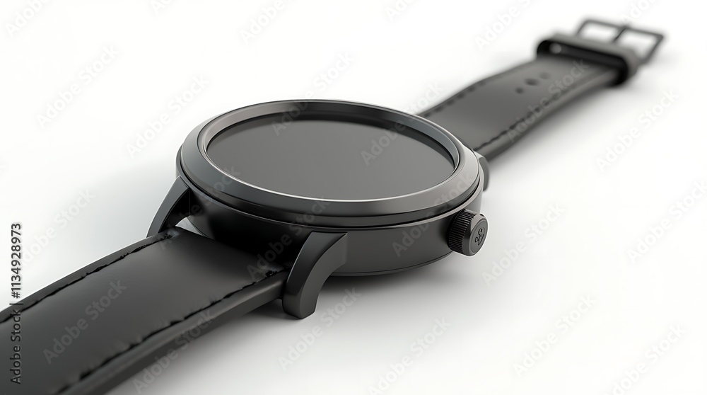 mockup Sleek Black Watch Displayed on a Modern White background, Generative AI mockup Sleek Black Watch Displayed on a Modern White background, Generative AI