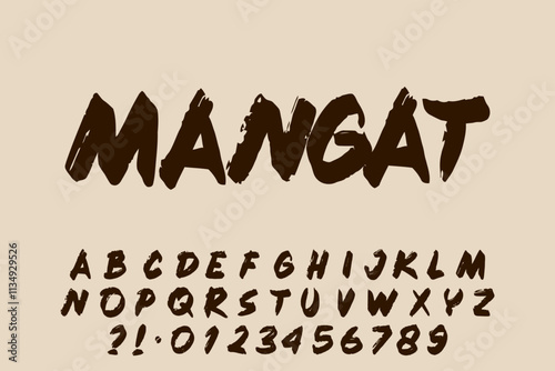 Alphabet Brown Brush Strokes vector Letters