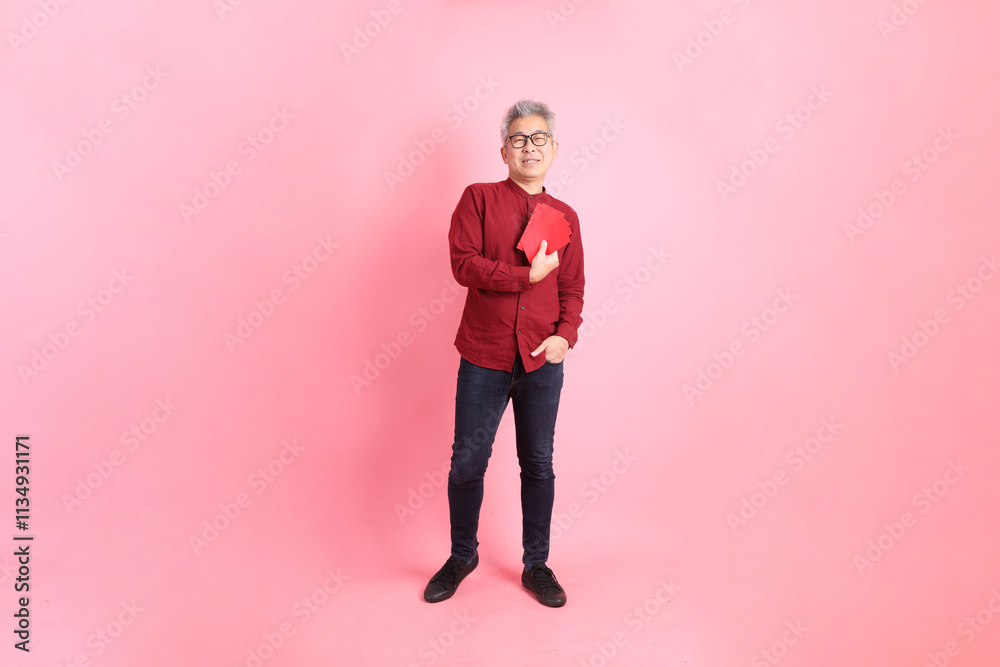 50s Man in red shirt 50s Man in red shirt