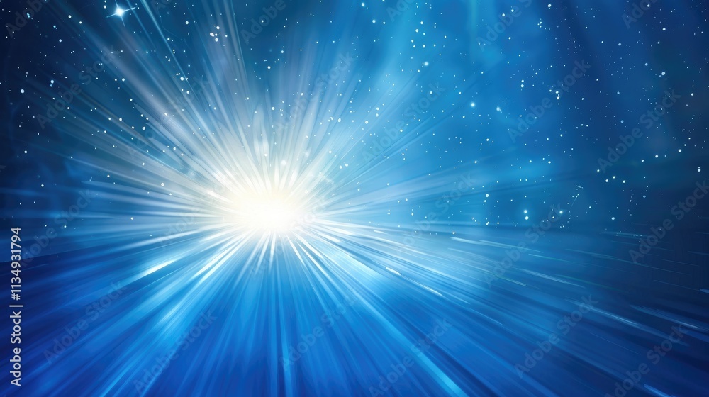 A radiant burst of white light emerging from a deep blue background A radiant burst of white light emerging from a deep blue background