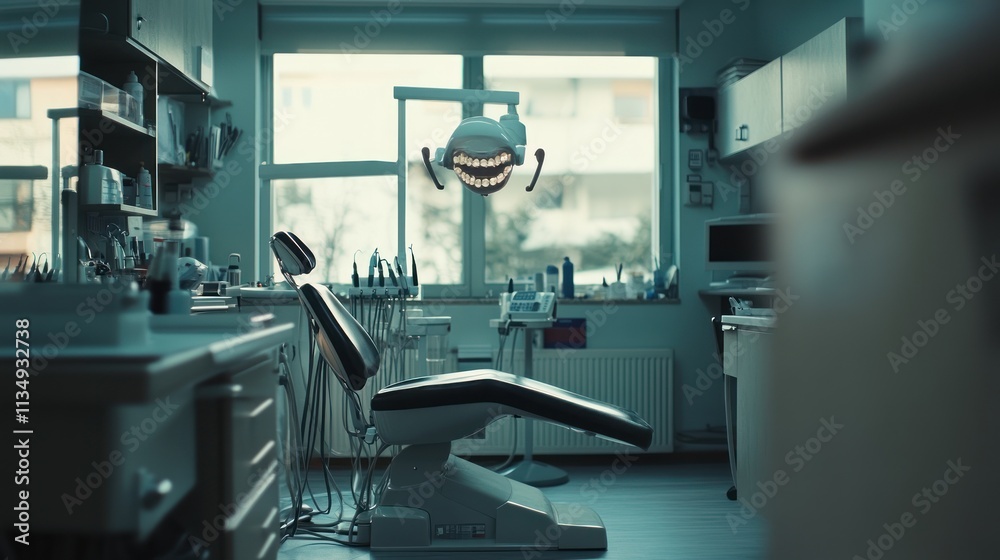 Empty dentist's office with dental chair. Empty dentist's office with dental chair.