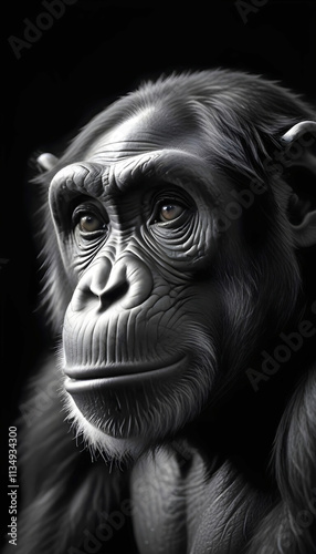 Chimpanzee Wildlife Majestic Nature Life Poster Wallpaper