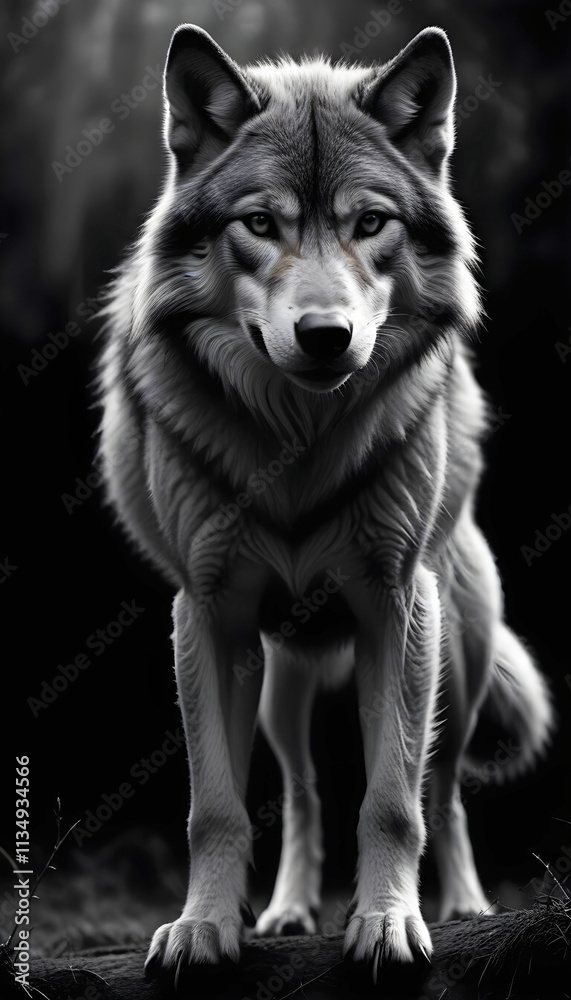 Fototapeta premium Wolf Wildlife Majestic Nature Life Poster Wallpaper