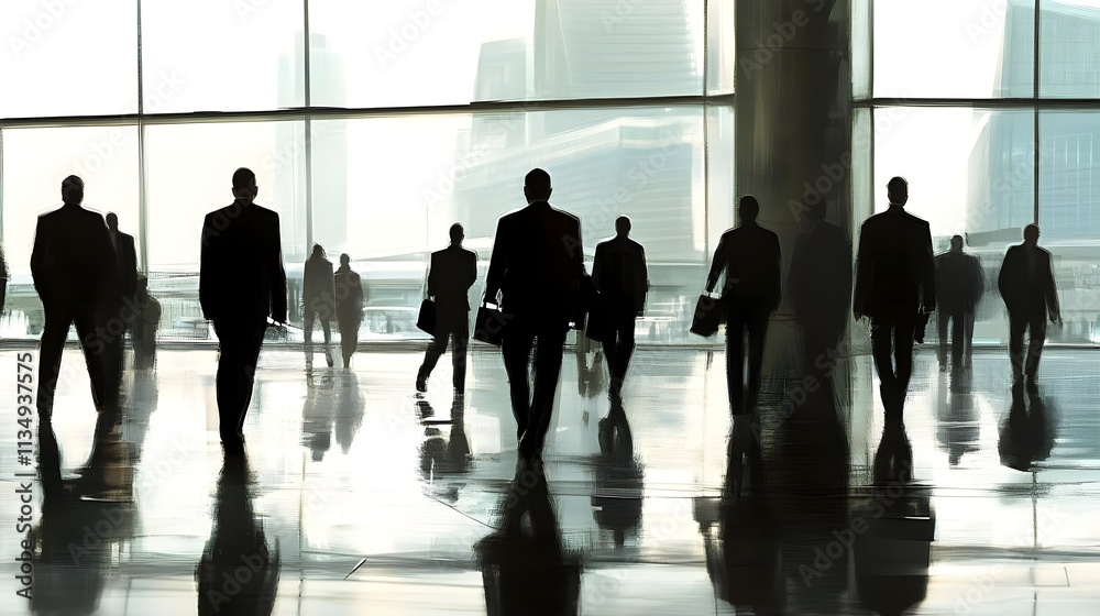 Fototapeta premium Professional Business People Walking in Modern Urban Environment