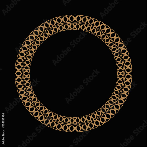 Abstract geometrical vector decoration. Round frame.	
	