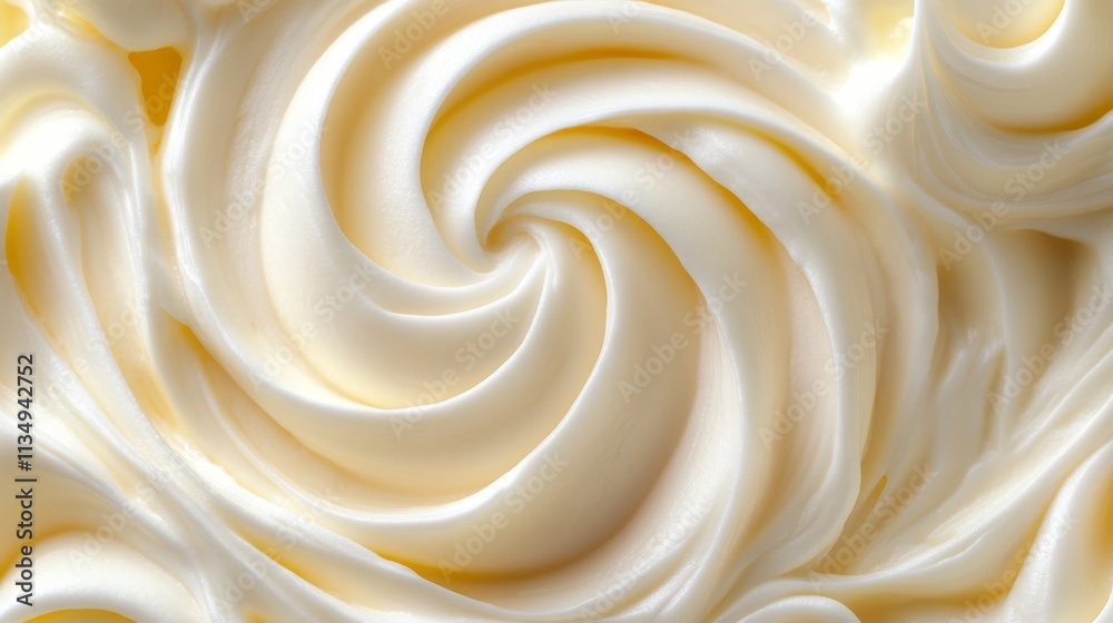 A rich swirl of creamy texture, featuring soft, luxurious folds in pure white. This close-up is ideal for use in food, skincare, or abstract art emphasizing softness and richness.. AI Generation A rich swirl of creamy texture, featuring soft, luxurious folds in pure white. This close-up is ideal for use in food, skincare, or abstract art emphasizing softness and richness.. AI Generation