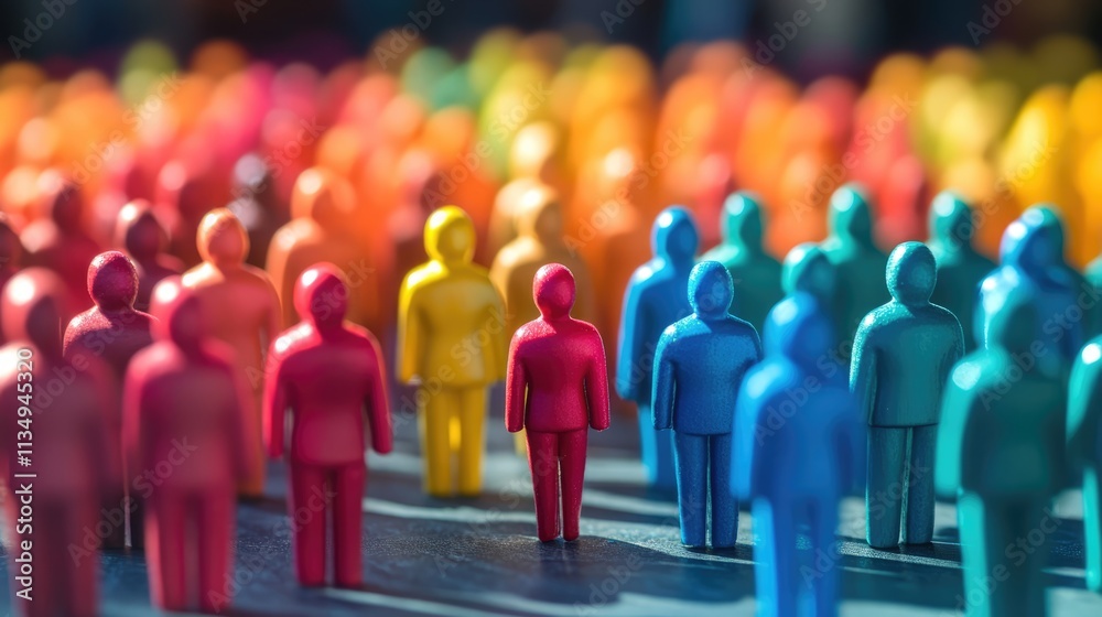 custom made wallpaper toronto digitalDiverse color figurines representing human resources management and staffing evaluation in an organizational context.