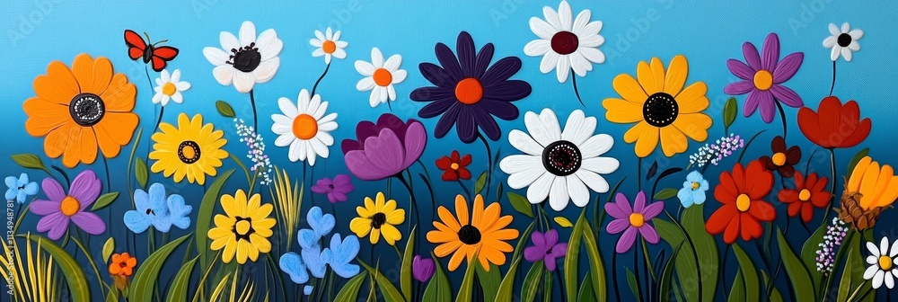 Vibrant Floral Field of Joy - A vibrant summer meadow brimming with colorful flowers, symbolizing joy, growth, beauty, freedom, and renewal. Vibrant Floral Field of Joy - A vibrant summer meadow brimming with colorful flowers, symbolizing joy, growth, beauty, freedom, and renewal.