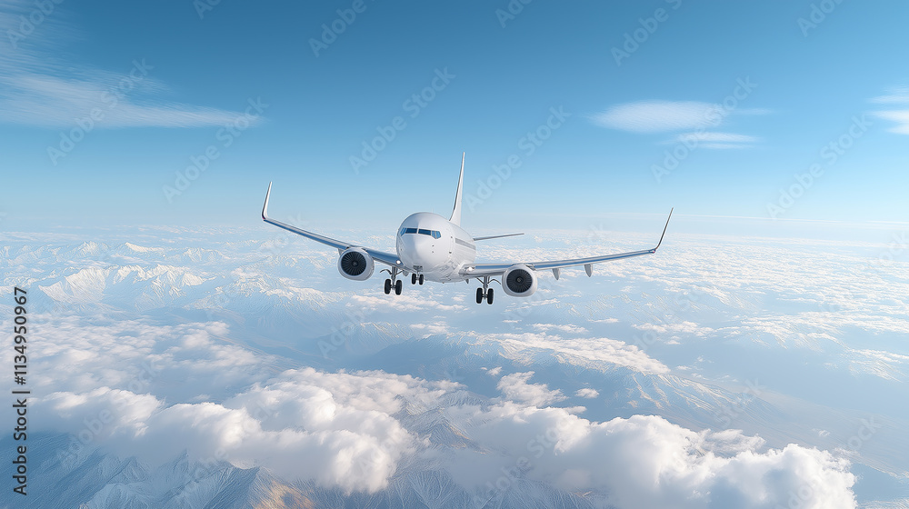 Wide angle shot of a passenger plane flying above the clouds and a clear sky, shot in high resolution ,soft style,airplane,landing.
Wide angle shot of a passenger plane flying above the clouds and a clear sky, shot in high resolution ,soft style,airplane,landing.