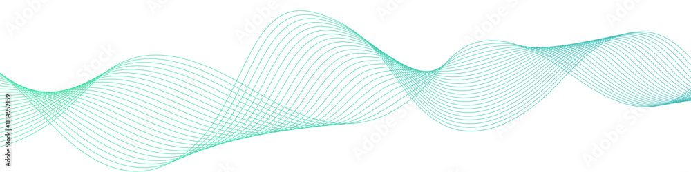 Fototapeta premium Technology Abstract wave flowing lines isolated on white background. Blue and pastel wave background. Data transmission technology and sound wave. 