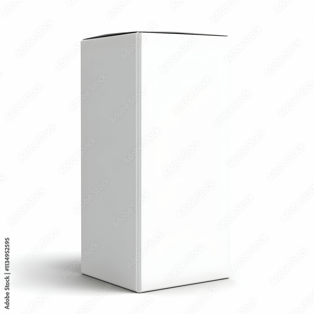 Tall White 3D Product Box Mockup Tall White 3D Product Box Mockup