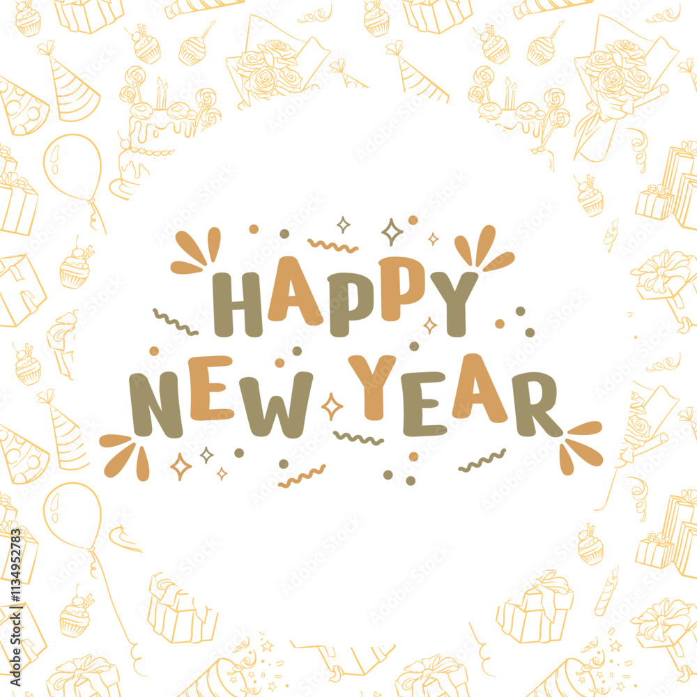 Obraz premium Happy New Year Text Effect Design
